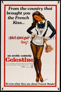 3k087 CELESTINE 1sh '74 Jesus Franco, it's true what they say about French Maids!