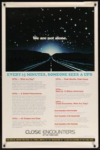 3k100 CLOSE ENCOUNTERS OF THE THIRD KIND 1sh '77 Steven Spielberg sci-fi classic, cool UFO facts!