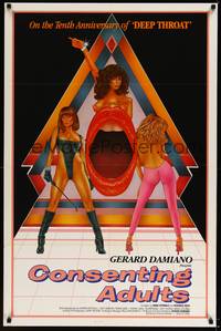 3k109 CONSENTING ADULTS 1sh '82 Gerard Damiano, the tenth anniversary of Deep Throat!
