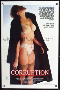 3k110 CORRUPTION 1sh '83 one man's far out fantasy sex is another man's reality, x-rated!