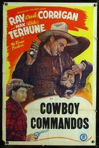 3k112 RANGE BUSTERS 1sh 1950s Crash Corrigan, Dusty King & Max Terhune, Cowboy Commandos!