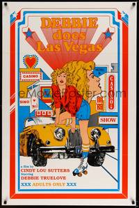 3k128 DEBBIE DOES LAS VEGAS 1sh '82 Debbie Truelove, wonderful sexy gambling casino artwork!