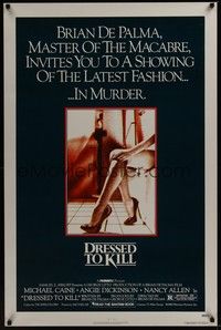 3k141 DRESSED TO KILL 1sh '80 Brian De Palma shows you the latest fashion in murder, sexy legs!