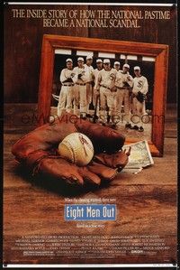 3k154 EIGHT MEN OUT 1sh '88 John Sayles, John Cusack, Chicago Black Sox, baseball!