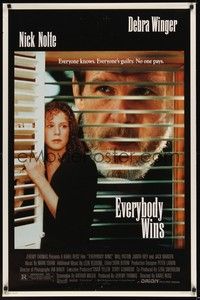 3k167 EVERYBODY WINS 1sh '90 Debra Winger & Nick Nolte, everyone's guilty & no one pays!