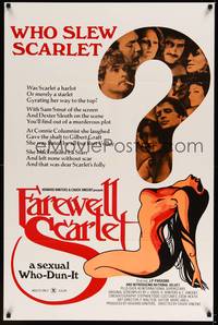3k179 FAREWELL SCARLET 1sh '75 Chuck Vincent directed sexual who-dun-it!