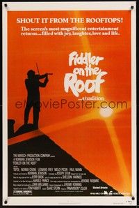 3k182 FIDDLER ON THE ROOF heavy stock video 1sh R79 Norman Jewison, cool image of Topol!