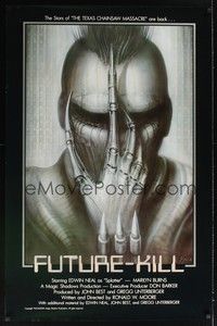 3k196 FUTURE-KILL 1sh '84 Edwin Neal, really cool science fiction artwork by H.R. Giger!