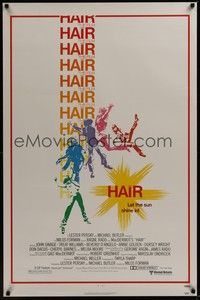3k216 HAIR 1sh '79 Milos Forman, Treat Williams, musical, let the sun shine in!
