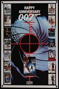 3k220 HAPPY ANNIVERSARY 007 TV 1sh '87 25 years of James Bond, cool image of all 007 posters!