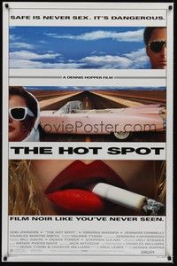 3k241 HOT SPOT DS 1sh '90 cool close up smoking & Cadillac image, directed by Dennis Hopper!