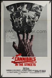 3k254 INVASION OF THE FLESH HUNTERS 1sh '82 Apocalypse Domani, Cannibals in the Streets!