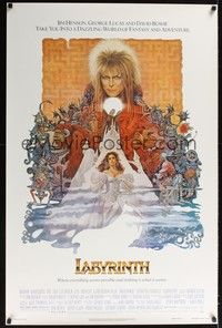 3k267 LABYRINTH 1sh '86 Jim Henson, art of David Bowie & Jennifer Connelly by Ted CoConis!