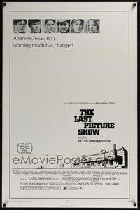3k268 LAST PICTURE SHOW 1sh '71 Peter Bogdanovich, Jeff Bridges, Ellen Burstyn, Tim Bottoms
