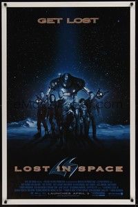 3k285 LOST IN SPACE advance DS 1sh '98 William Hurt, Matt LeBlanc, Heather Graham, Gary Oldman!