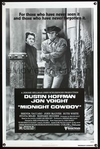 3k302 MIDNIGHT COWBOY 1sh R80 Dustin Hoffman, Jon Voight, John Schlesinger!