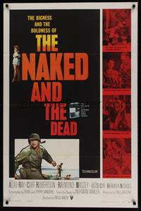 3k317 NAKED & THE DEAD 1sh '58 from Norman Mailer's novel, Aldo Ray in World War II!