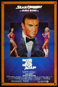3k324 NEVER SAY NEVER AGAIN 1sh '83 art of Sean Connery as James Bond 007 by R. Obrero!