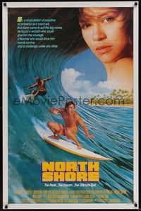 3k328 NORTH SHORE 1sh '87 great Hawaiian surfing image + close up of sexy Nia Peeples!