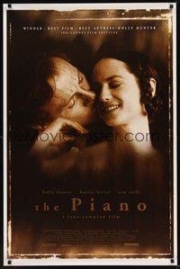 3k353 PIANO 1sh '93 romantic image of Holly Hunter, Harvey Keitel!