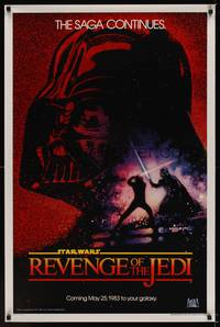 3k378 RETURN OF THE JEDI teaser 1sh '83 Revenge of the Jedi George Lucas classic, Mark Hamill!