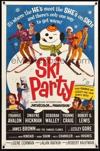 3k411 SKI PARTY 1sh '65 Frankie Avalon, Dwayne Hickman, where the he's meet the she's on skis!