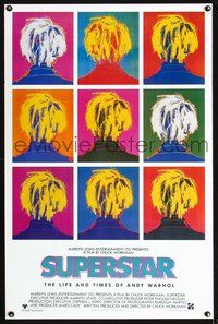 3k442 SUPERSTAR: THE LIFE & TIMES OF ANDY WARHOL 1sh '90 pop art of the back of the artist's head!