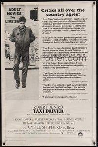 3k449 TAXI DRIVER reviews 1sh '76 loner Robert De Niro, directed by Martin Scorsese!
