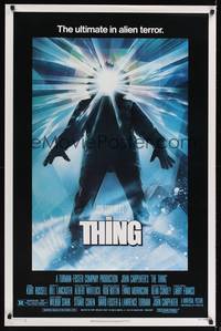 3k463 THING regular 1sh '82 John Carpenter, cool sci-fi horror art by Drew Struzan!