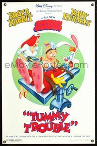 3k476 TUMMY TROUBLE DS 1sh '89 Roger Rabbit & sexy Jessica with doctor Baby Herman!
