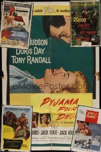 3m007 LOT OF 5 FOLDED REPAINTED TITLES ONE-SHEETS lot '57 - '71 Lover Come Back, 20,000 Leagues R71