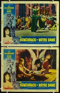 3p996 HUNCHBACK OF NOTRE DAME 2 LCs '57 Notre Dame de Paris, sexy Gina Lollobrigida!