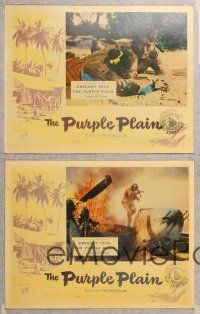 3p836 PURPLE PLAIN 5 English LCs '55 great images of pilot Gregory Peck, written by Eric Ambler!