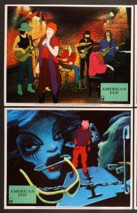 3p059 AMERICAN POP 8 LCs '81 cool rock & roll animation by Wilson McClean & Ralph Bakshi!