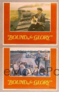 3p122 BOUND FOR GLORY 8 LCs '76 David Carradine as folk singer Woody Guthrie!