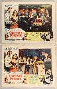 3p136 CAPTAIN PIRATE 8 LCs '53 Louis Hayward, Patricia Medina, sequel to Captain Blood!