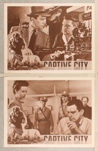 3p138 CAPTIVE CITY 8 LCs R50s images of John Forsythe, Joan Camden, film noir!