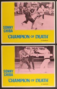 3p148 CHAMPION OF DEATH 8 LCs '76 great images of tough Sonny Chiba, Japanese!
