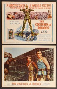 3p168 COLOSSUS OF RHODES 8 LCs '61 Sergio Leone's Il colosso di Rodi, Lea Massari, Rory Calhoun!