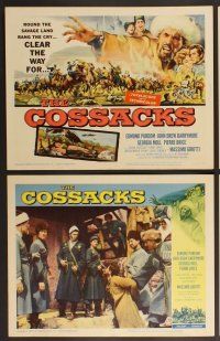 3p171 COSSACKS 8 LCs '60 I Cosacchi, John Drew Barrymore, Edmund Purdom, cool title card art!