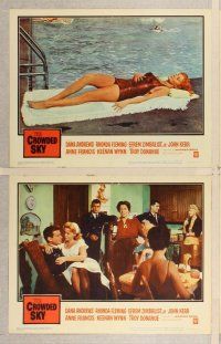3p177 CROWDED SKY 8 LCs '60 Dana Andrews, sexy Rhonda Fleming in bathing suit, aviation disaster!