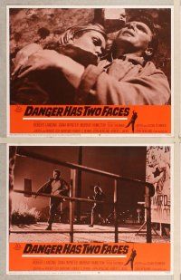 3p181 DANGER HAS TWO FACES 8 LCs '67 Robert Lansing, Dana Wynter, spy that stole another man's face