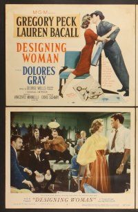 3p192 DESIGNING WOMAN 8 LCs '57 Gregory Peck & Lauren Bacall, Dolores Gray!