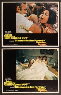 3p757 DIAMONDS ARE FOREVER 7 int'l LCs '71 and R80 Sean Connery as James Bond, Jill St. John!