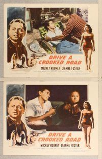 3p218 DRIVE A CROOKED ROAD 8 LCs '54 Mickey Rooney needed no-good Dianne Foster & she needed money!