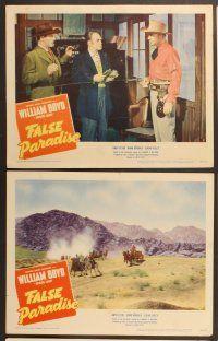 3p780 FALSE PARADISE 6 LCs '48 William Boyd as Hopalong Cassidy smashes the Renegade Gang with guns!