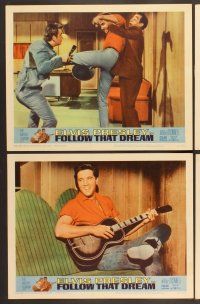3p263 FOLLOW THAT DREAM 8 LCs '62 Elvis Presley playing guitar & getting in fights!