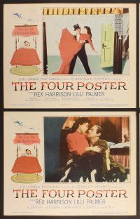 3p269 FOUR POSTER 8 LCs '52 Rex Harrison & Lilli Palmer together in bed!