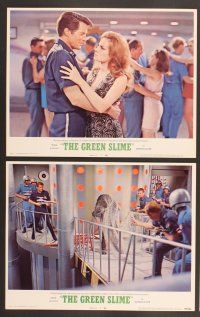 3p293 GREEN SLIME 8 LCs '69 classic cheesy sci-fi movie, wacky images of monster & astronauts!