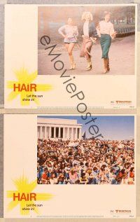 3p943 HAIR 3 LCs '79 Milos Forman musical, Beverly D'Angelo, let the sun shine in!